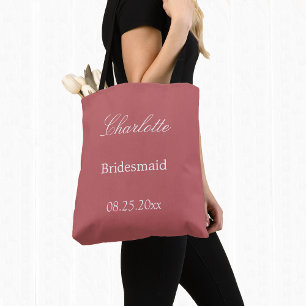 Bolso De Tela Elegante Rosa polvoriento de la dama de honor rosa
