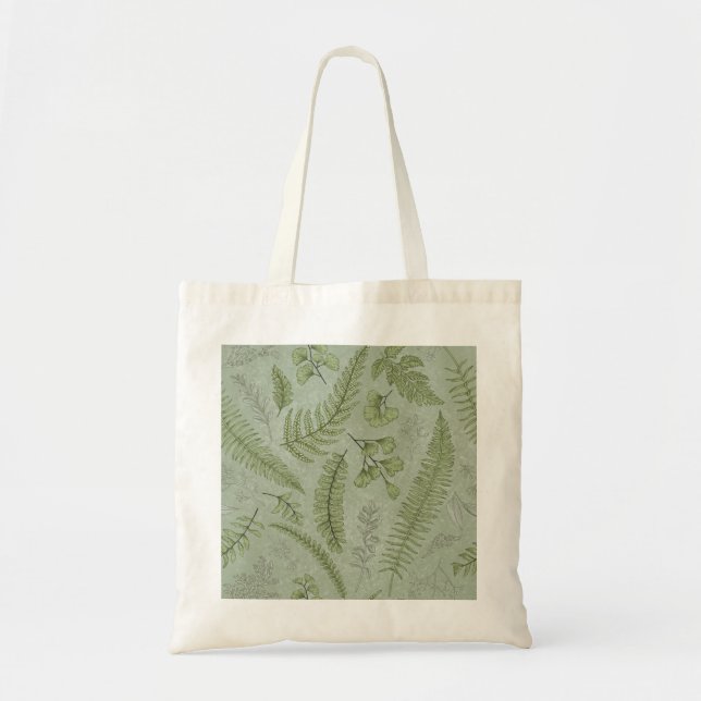 Bolso De Tela Elegante Sage Green Watercolor Floral (Frente)