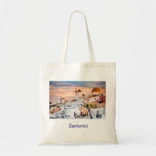 Bolso De Tela Elegante Santorini Grecia Escenario