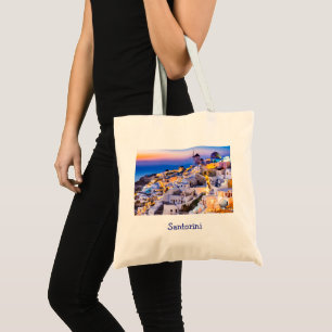 Bolso De Tela Elegante Santorini Grecia Escenario