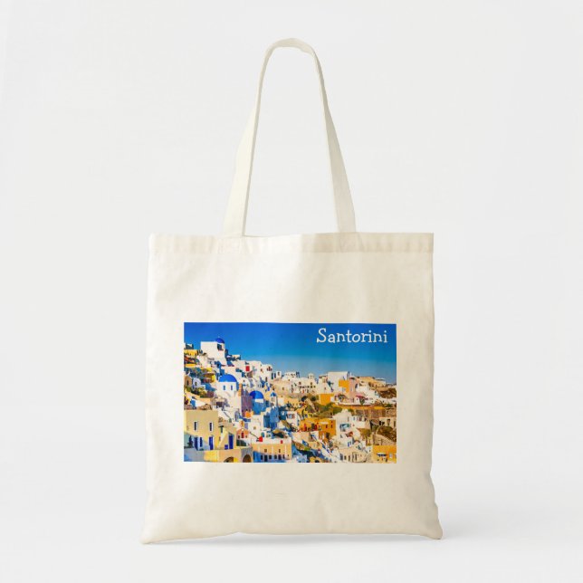 Bolso De Tela Elegante Santorini Grecia Escenario (Frente)