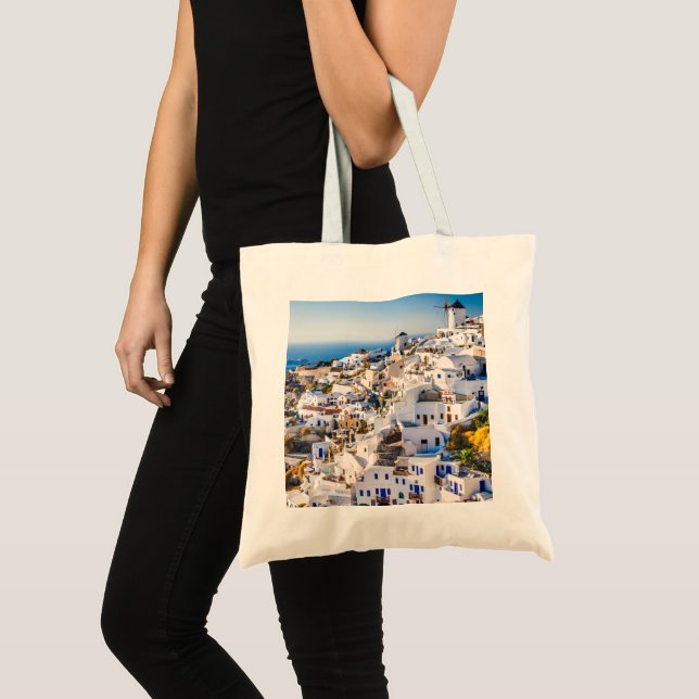 Bolso De Tela Elegante Santorini Grecia Escenario (Anverso (producto))