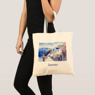 Bolso De Tela Elegante Santorini Grecia Escenario