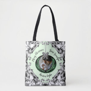Bolso De Tela Elegante Script Photo Gifts Ornamentos de Navidad
