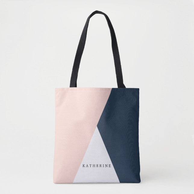 Bolso De Tela Elegante se ruborizan los triángulos geométricos (Anverso)