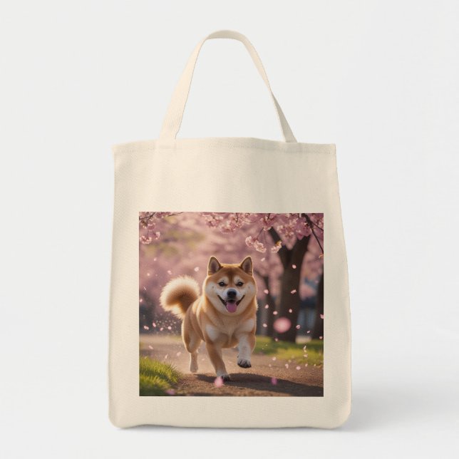 Bolso De Tela Elegante Shiba Inu Grocery Tote Bag (Frente)