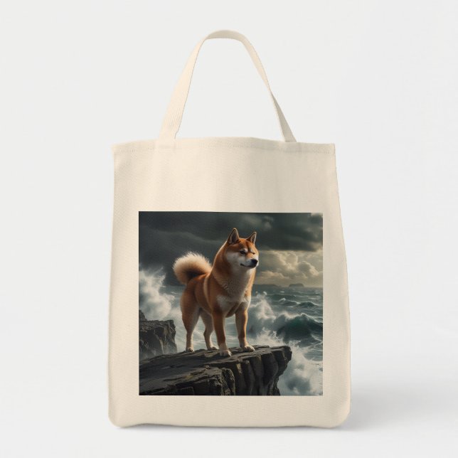 Bolso De Tela Elegante Shiba Inu Grocery Tote Bag (Frente)