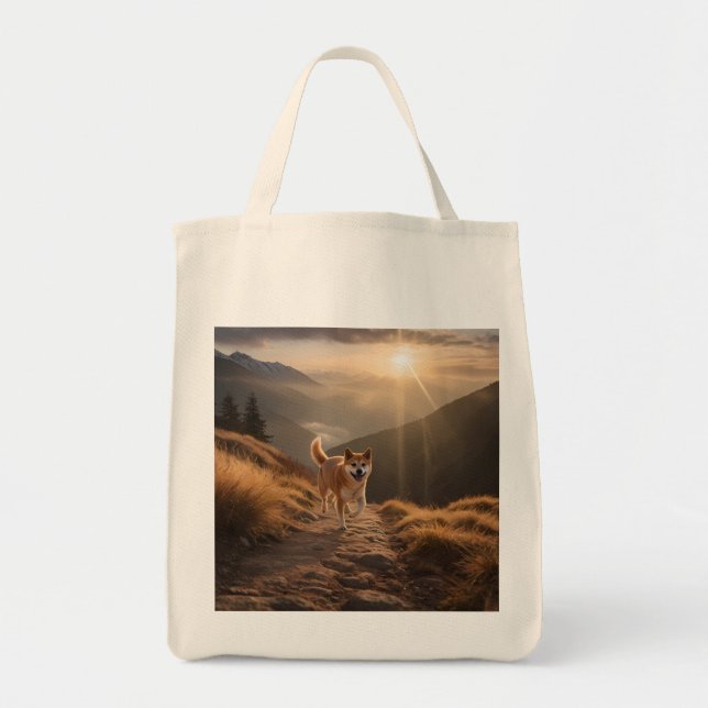 Bolso De Tela Elegante Shiba Inu Grocery Tote Bag (Frente)