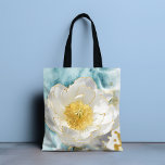 Bolso De Tela Elegante Simple Flor Blanca Lujo Dorado acuarela<br><div class="desc">Las elegantes bolsas tote tote Bags de color oro de lujo de flores blancas simples presentan una flor blanca sencilla con elegantes toques de Relieve metalizado dorado sobre un suave fondo de color azul. Perfecto regalo para el Día de la Madre, cumpleaños, Navidades, aprecio del profesor y mejores amigos. Diseñado...</div>