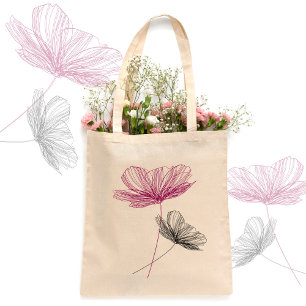 Bolso De Tela Elegante Simple Flor Púrpura Cute Boho Girly Artsy