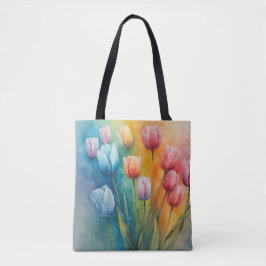 Bolso De Tela Elegante Tote acuático Tulips