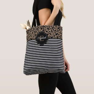 Bolso De Tela Elegante Tote B de impresión animal de leopardo ne