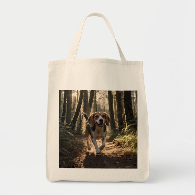 Bolso De Tela Elegante Tote Beagle Grocery (Frente)