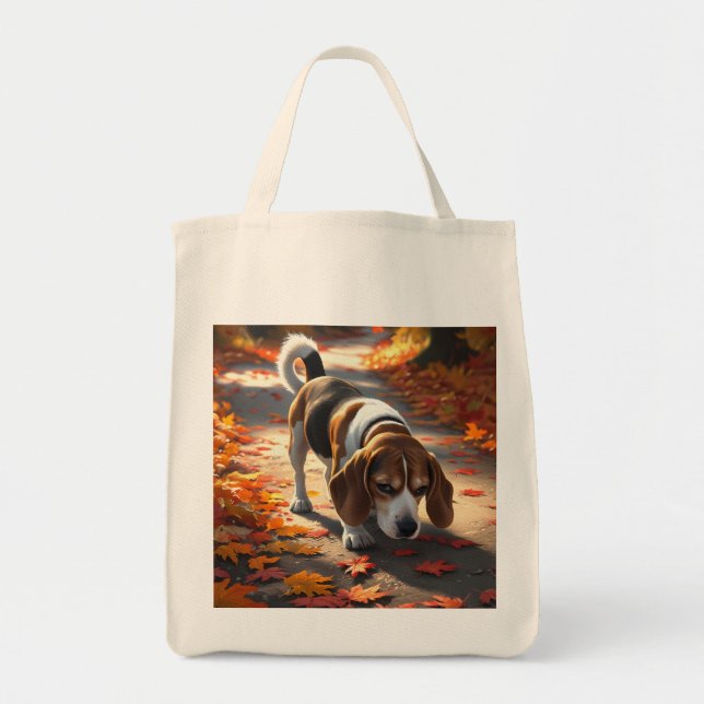 Bolso De Tela Elegante Tote Beagle Grocery (Frente)