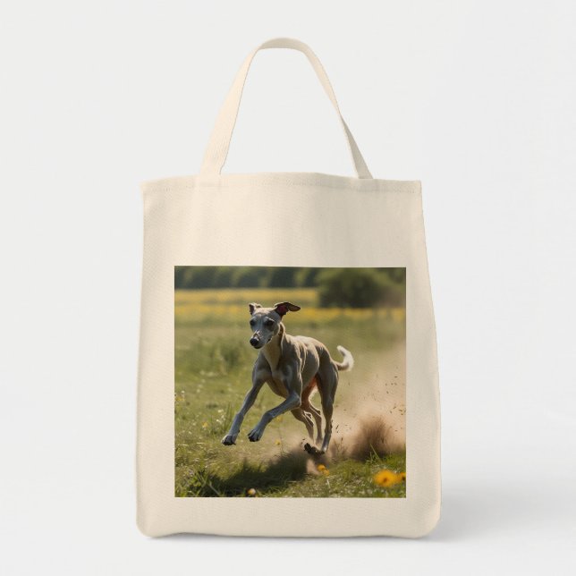 Bolso De Tela Elegante Tote de Groceria Greyhound (Frente)