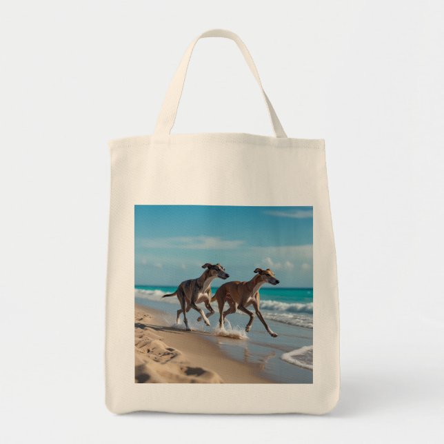 Bolso De Tela Elegante Tote de Groceria Greyhound (Frente)
