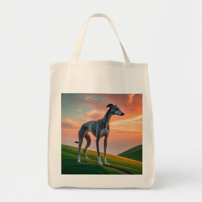 Bolso De Tela Elegante Tote de Groceria Greyhound (Frente)