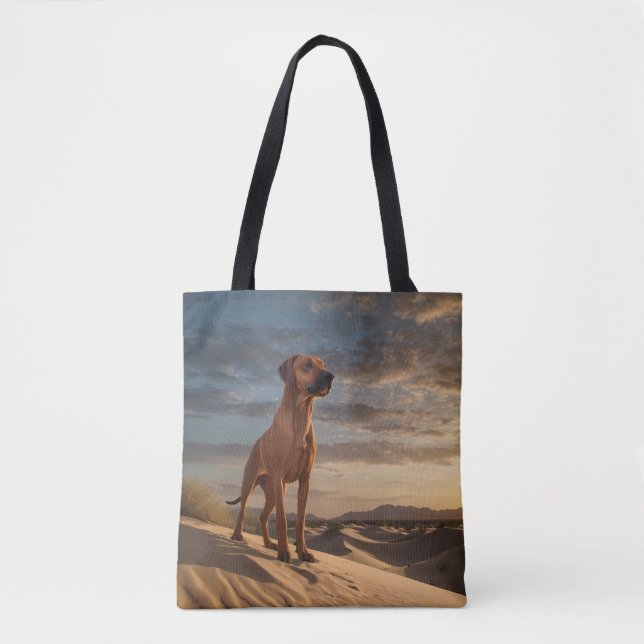 Bolso De Tela Elegante Tote Rhodesia Ridgeback Shoulder (Anverso)