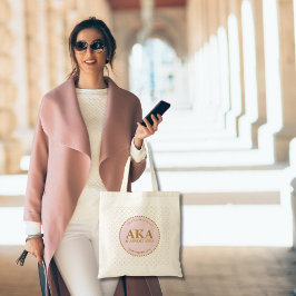 Bolso De Tela Elegante Trellis Pink Gold Monogram Business