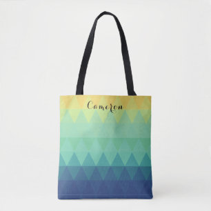 Bolso De Tela Elegante triángulo abstracto oscuro Personalizado
