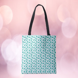 Bolso De Tela Elegante Turquesa Verde  Azul Boho Paisley 