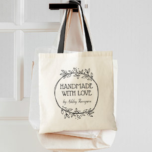 Bolso De Tela Elegante vegetación Wreath hecha a mano con amor