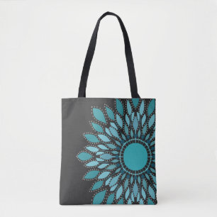 Bolso De Tela Elegante Verde azulado Lotus Flower Mandala