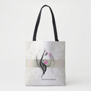 Bolso De Tela Elegante Vintage, Chic, Encaje, Silueta de Niña Pu
