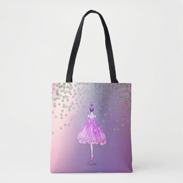 Bolso De Tela Elegante y brillante Diamantes Ballerina (Anverso)