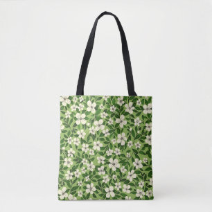 Bolso De Tela Elegante Y Elegante Floral Botánica Verde