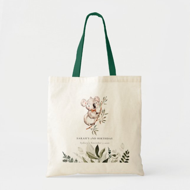 Bolso De Tela Elegante y elegante follaje de Koala cualquier cum (Frente)