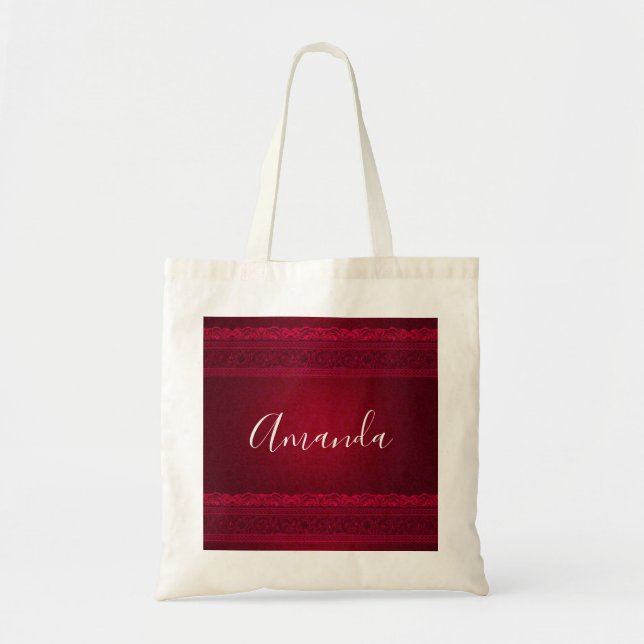 Bolso De Tela Elegante y elegante fondo rojo (Frente)