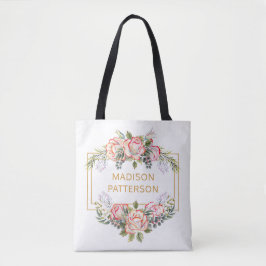 Bolso De Tela Elegante y personalizada acuarela Floral Girly Mod