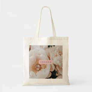 Bolso De Tela Elegante y personalizado arte floral peony de Rubo