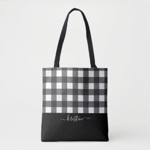 Bolso De Tela Elegante y personalizado de color blanco negro en 