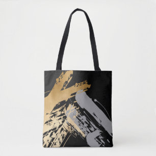Bolso De Tela elegantes brochas de oro y gris