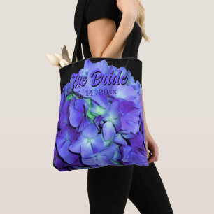 Bolso De Tela Elegantes florales púrpuras hidrangeas a la Novia