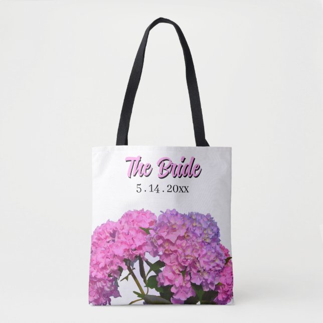 Bolso De Tela Elegantes flores florales rosa púrpura para la Nov (Anverso)