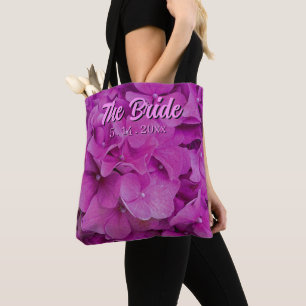 Bolso De Tela Elegantes hortensias florales magenta rosas rosada