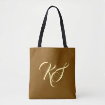 Elegantes iniciales personalizadas marrones monogr