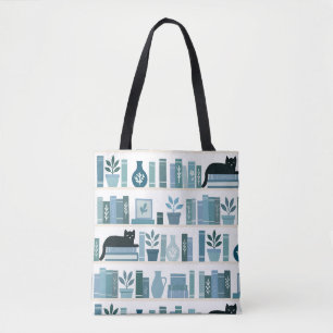 Bolso De Tela Elegantes libros de arte popular azul y amantes de