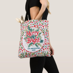 Bolso De Tela Elegantes Navidades coloridos Gigante Fiesta blanc