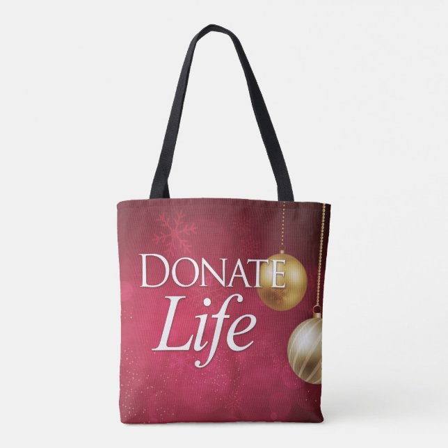 Bolso De Tela Elegantes Navidades de Donación de Vida (Reverso)