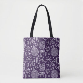 Bolso De Tela Elegantes Navidades morados tote Bag - festivo