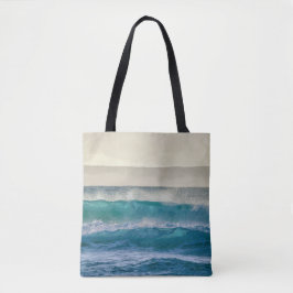 Bolso De Tela Elegantes Olas del Océano Azul Artesanía acrílica 