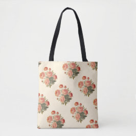 Bolso De Tela Elegantes Peonías rosa Floral Vintage