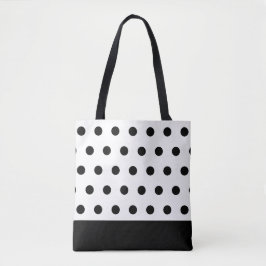 Bolso De Tela Elegantes puntos de polka negro