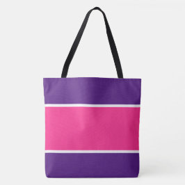 Bolso De Tela Elegantes rayas anchas rosadas brillantes y blanca