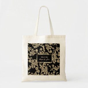 Bolso De Tela Elegantes remolinos de brillo dorado