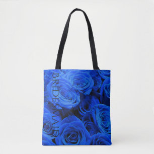 Bolso De Tela Elegantes rosas azules flores azules florales azul